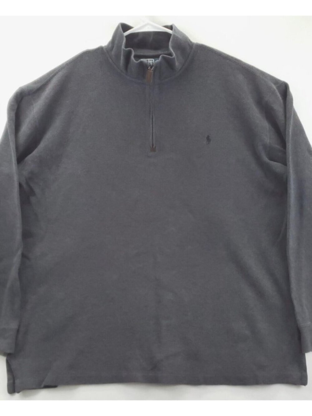 Vintage Polo Ralph Lauren Sweater Men XLT Tall Gray 100% Cotton 1/4 Zip Pullover
